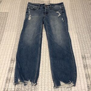 BKE size 28 x 28 Payton cropped straight universal fit mid-rise blue jeans